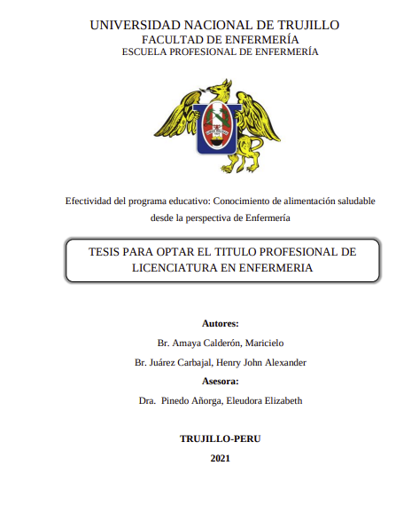 Efectividad del programa educativo: Conocimiento de alimentación saludable