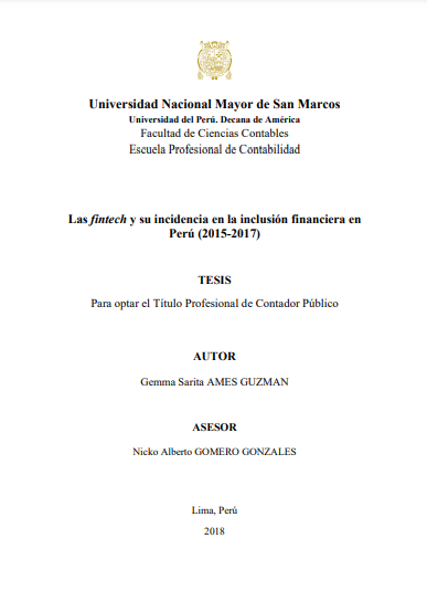 Las fintech y su incidencia en la inclusión financiera en Perú (2015-2017)