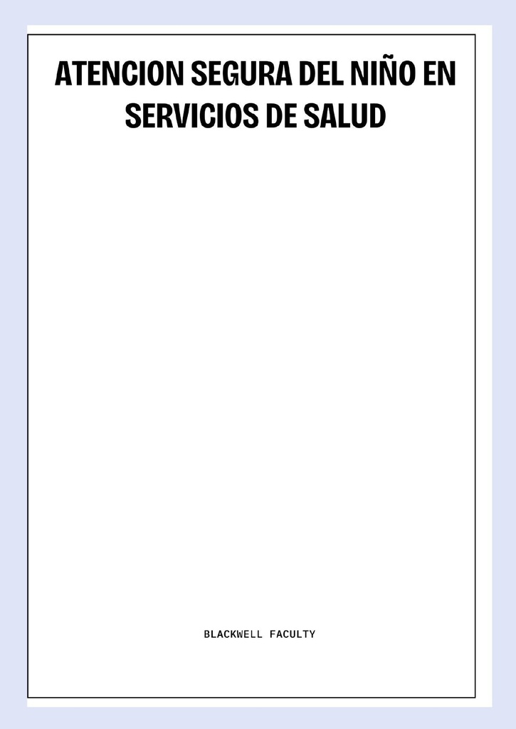 ATENCION SEGURA DEL NIÑO EN SERVICIOS DE SALUD