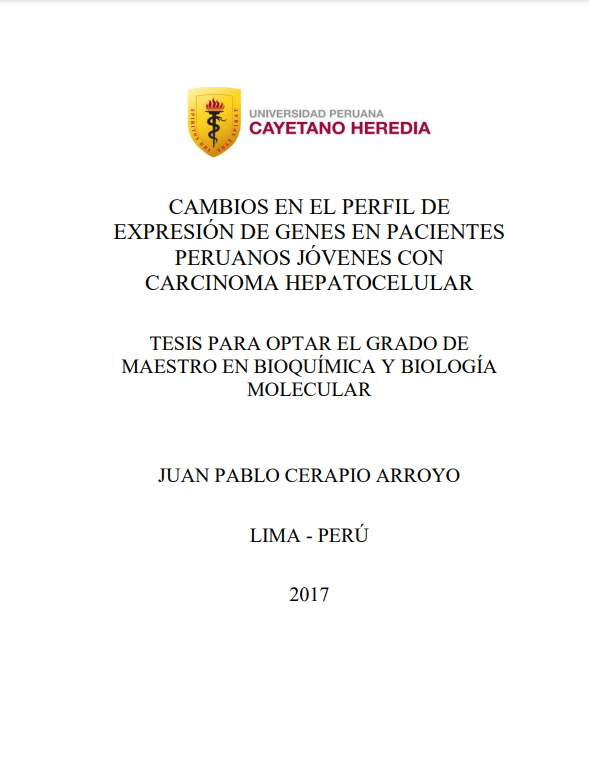 Cambios en el perfil de expresión de genes en pacientes peruanos jóvenes con carcinoma hepatocelular