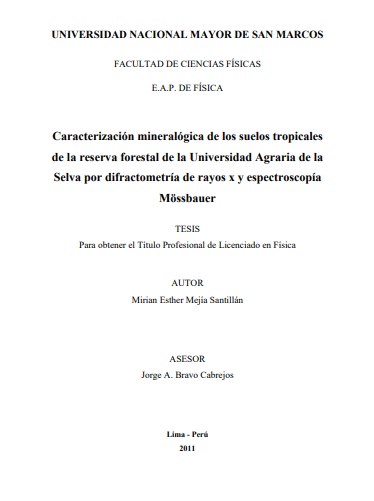 Caracterización mineralógica de los suelos tropicales de la reserva forestal