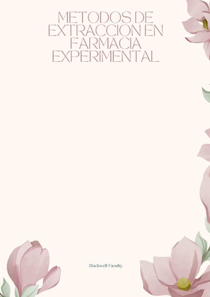 METODOS DE EXTRACCION EN FARMACIA EXPERIMENTAL