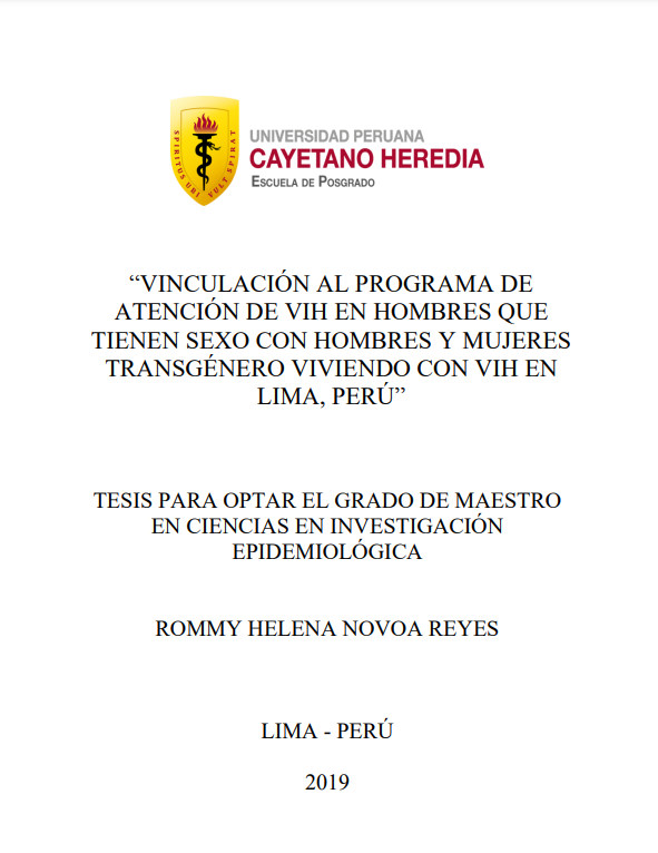 Vinculación al programa de atención de VIH en hombres que tienen sexo con hombres y mujeres transgénero viviendo con VIH en Lima