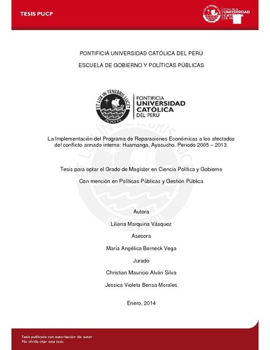 La implementación del programa de reparaciones económicas a los afectados del conflicto armado interno