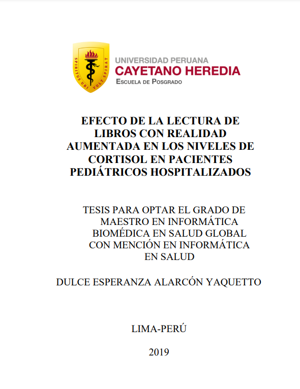 Efecto de la lectura de libros con realidad aumentada en los niveles de cortisol en pacientes pediátricos hospitalizados