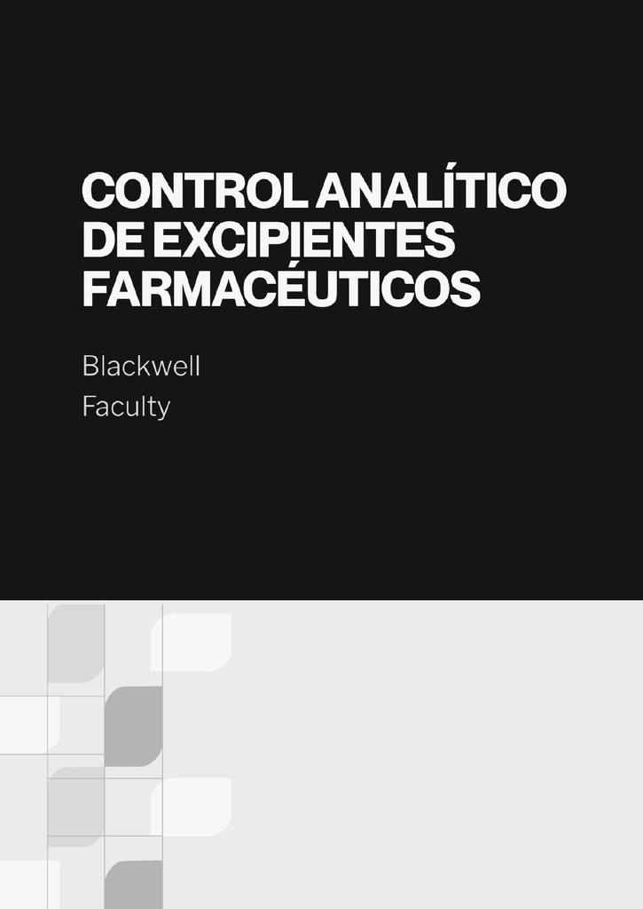 CONTROL ANALÍTICO DE EXCIPIENTES FARMACÉUTICOS