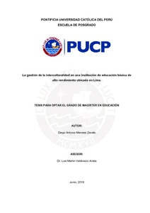 La gestión de la interculturalidad en una institución de educación básica de alto rendimiento ubicada en Lima