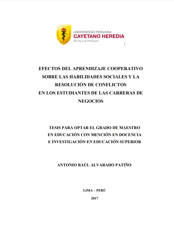 Efectos del aprendizaje cooperativo sobre las habilidades sociales y la resolución de conflictos en los estudiantes de las carreras de negocios