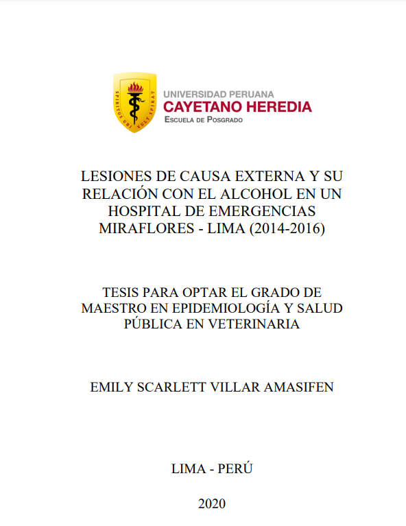 Lesiones de causa externa y su relación con el alcohol en un hospital de emergencias Miraflores