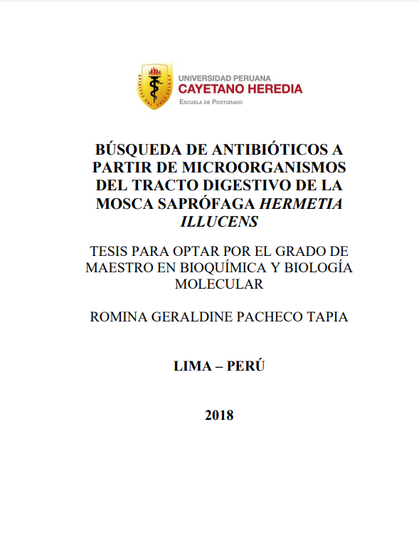 Búsqueda de antibióticos a partir de microorganismos del tracto digestivo de la mosca saprófaga Hermetia illucens