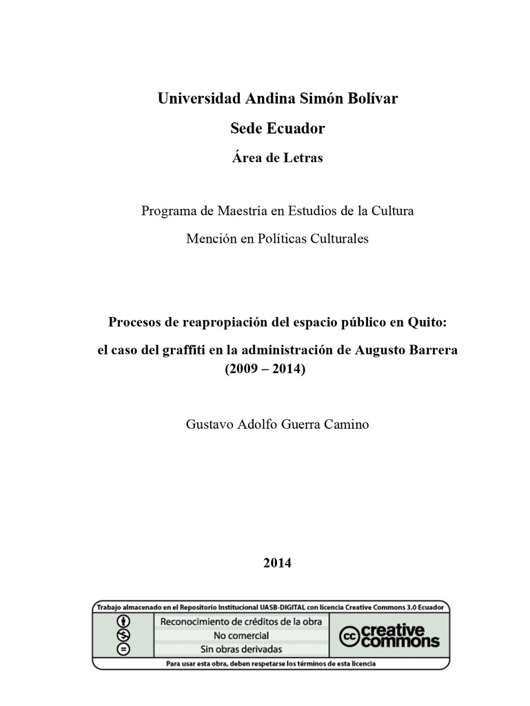 Procesos de reapropiación del espacio público en Quito