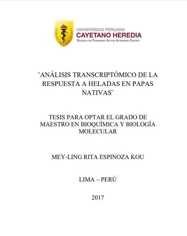 Análisis transcriptómico de la respuesta a heladas en papas nativas