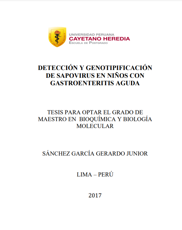 Detección y genotipificación de sapovirus en niños con gastroenteritis aguda