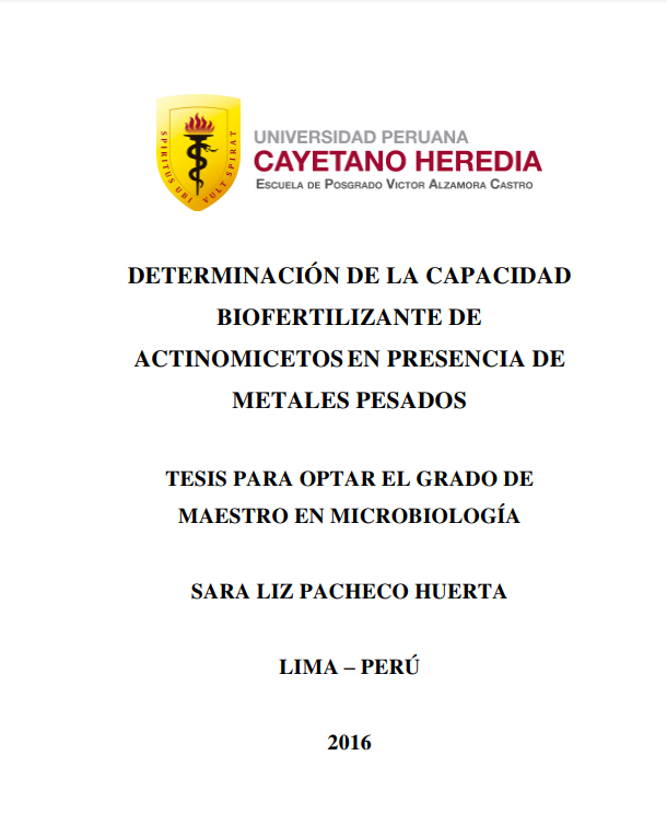 Determinación de la capacidad biofertilizante de actinomicetos en presencia de metales pesados