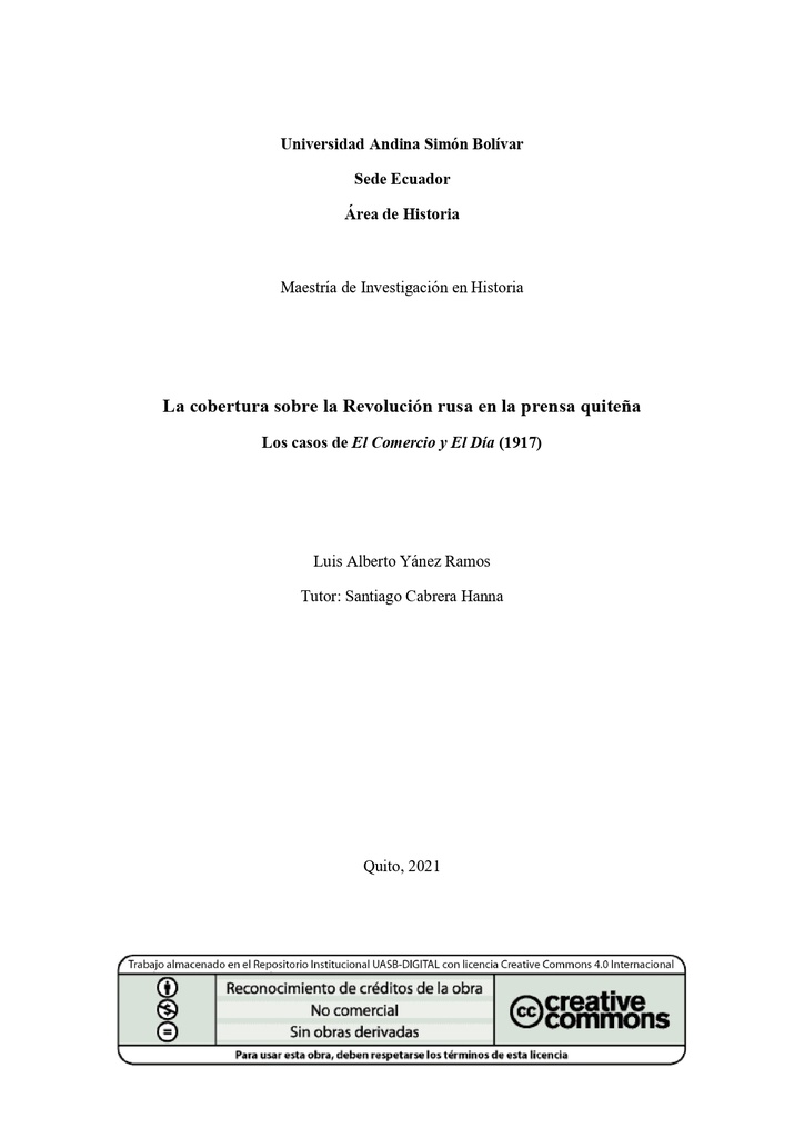 La cobertura sobre la Revolución rusa en la prensa quiteña: los casos de El Comercio y El Día (1917)