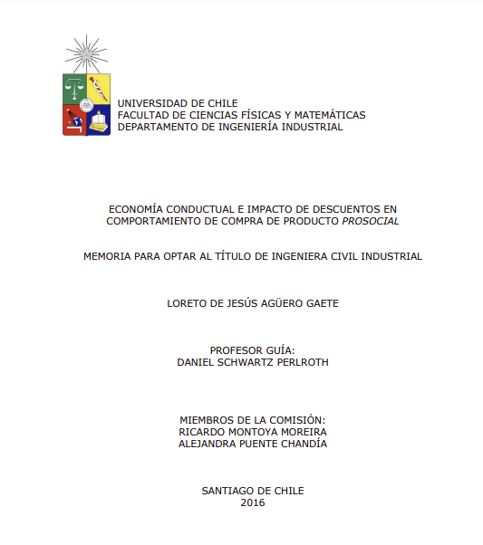 Economía conductual e impacto de descuentos en comportamiento de compra de producto prosocial