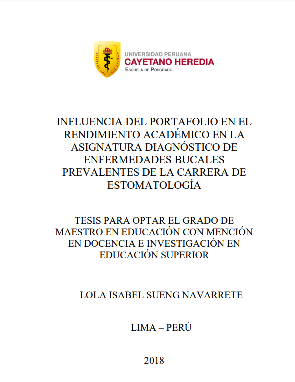 Influencia del portafolio en el rendimiento académico en la asignatura diagnóstico de enfermedades bucales prevalentes