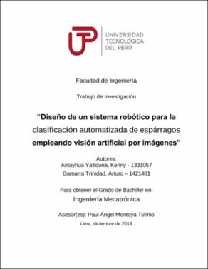 Diseño de un sistema robótico para la clasificación automatizada de espárragos