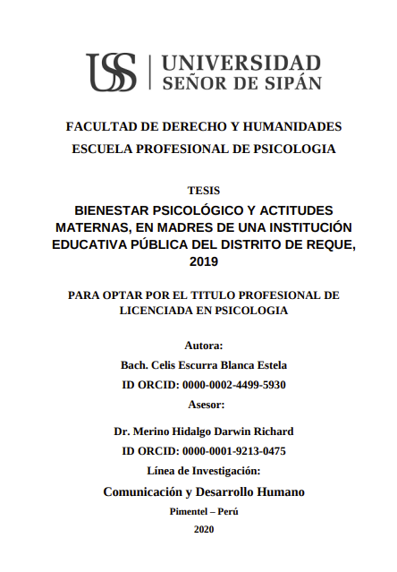 Bienestar psicológico y actitudes maternas, en madres de una institución educativa pública