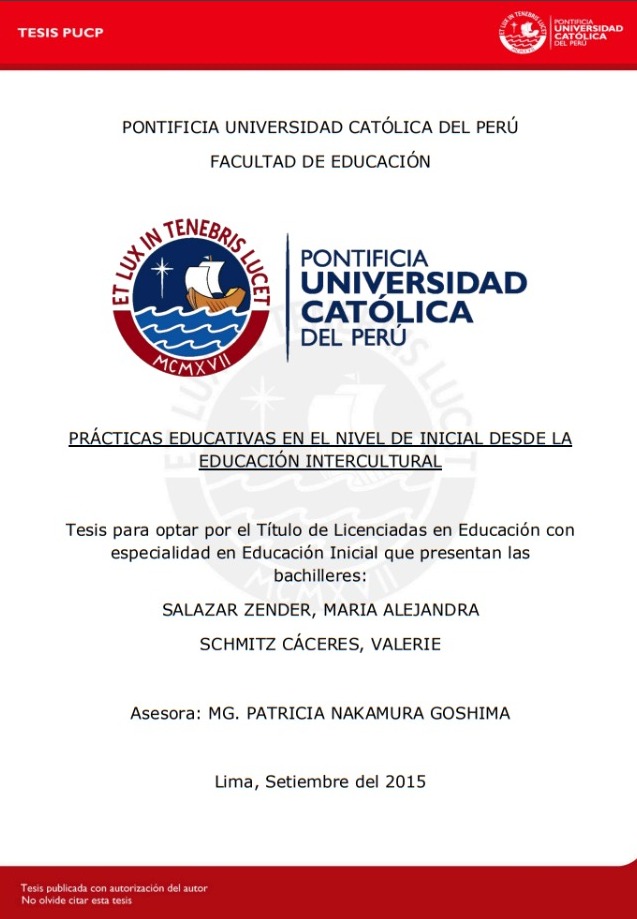 Prácticas educativas en el nivel de inicial desde la educación intercultural