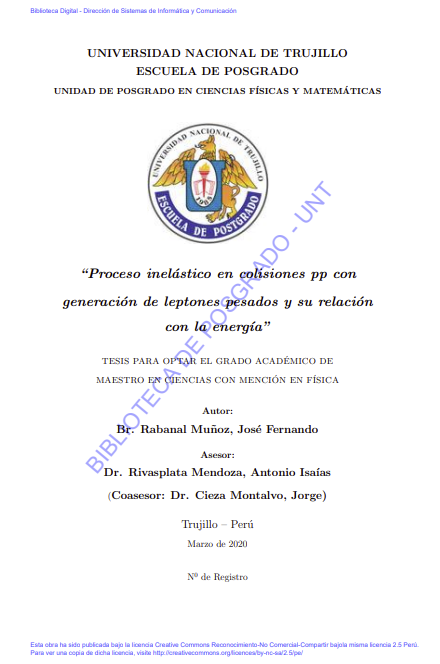 Proceso inelástico en colisiones pp con generación de leptones pesados y su relación con la energía