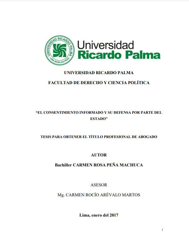 El consentimiento informado y su defensa por parte del estado