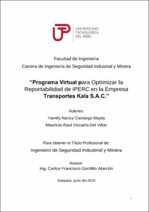 Programa virtual para optimizar la reportabilidad de IPERC en la empresa Transportes Kala S. A. C.