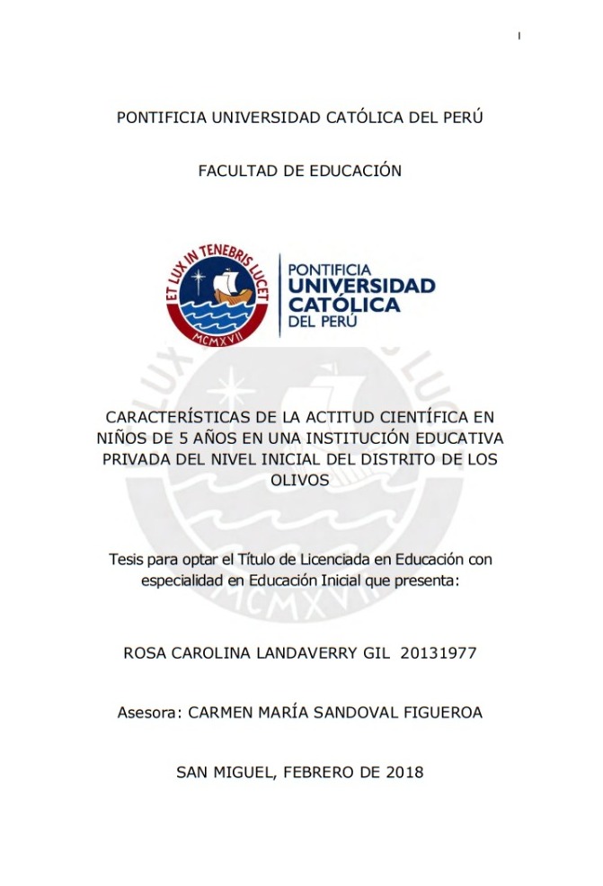 Características de la actitud científica en niños de 5 años en una institución educativa privada del nivel inicial