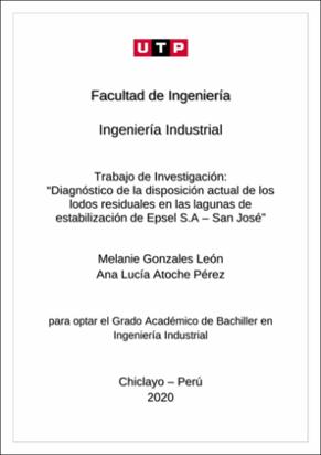 Diagnóstico de la disposición actual de los lodos residuales en las lagunas de estabilización de Epsel S.A