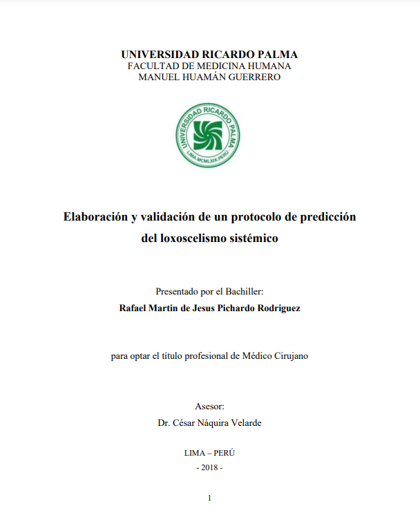 Elaboración y validación de un protocolo de predicción del loxoscelismo sistémico