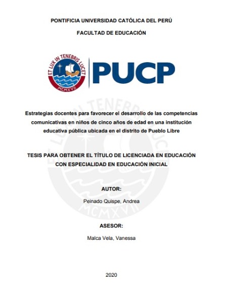 Estrategias docentes para favorecer el desarrollo de las competencias comunicativas en niños de cinco años de edad