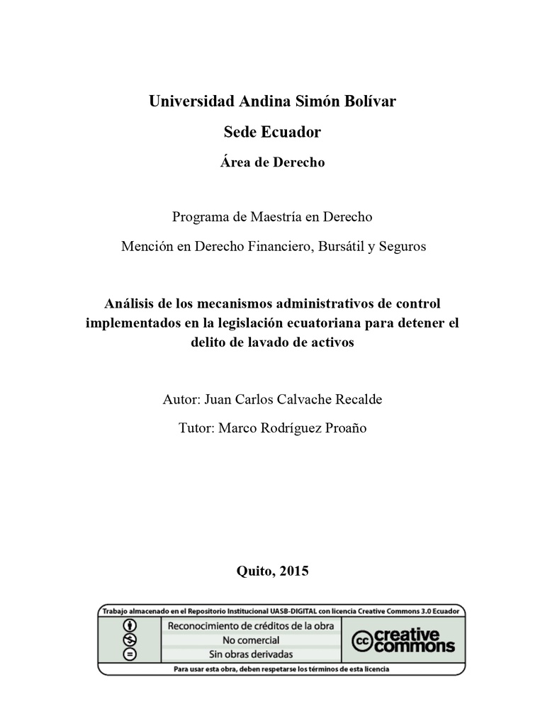 Análisis de los mecanismos administrativos de control implementados en la legislación ecuatoriana