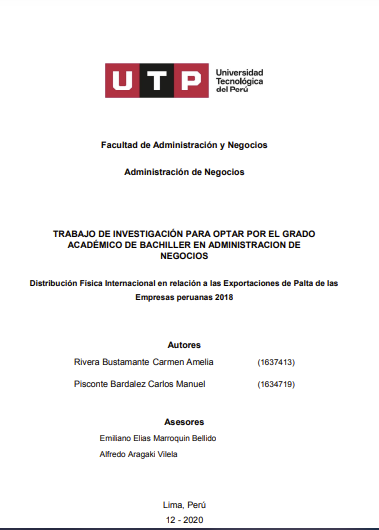 Distribución física internacional en relación a las exportaciones de palta de las empresas peruanas 2018