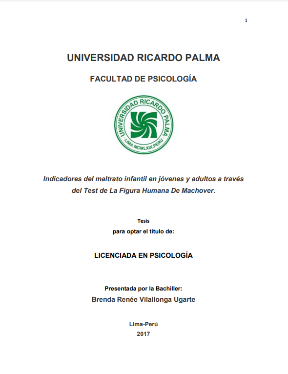 Indicadores del maltrato infantil en jóvenes y adultos a través del Test de La Figura Humana De Machover