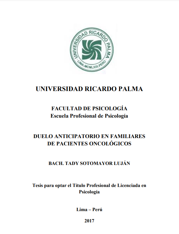 Duelo anticipatorio en familiares de pacientes oncológicos