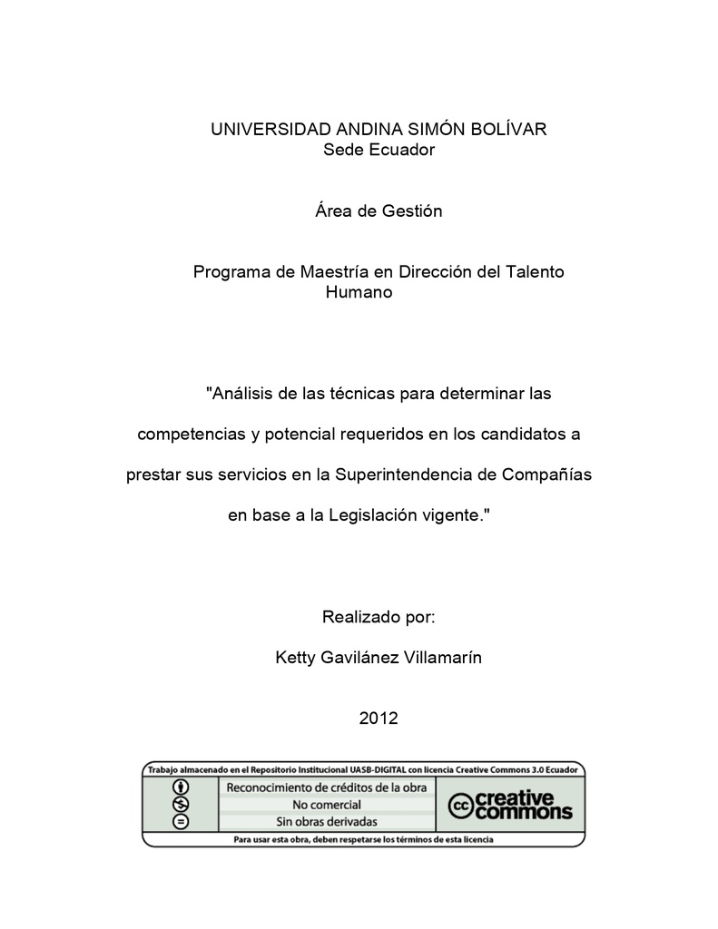 Análisis de las técnicas para determinar las competencias y potencial requeridos en los candidatos