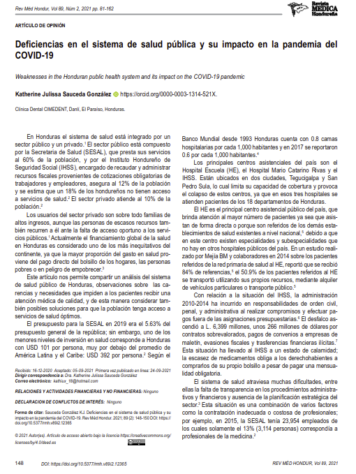 Deficiencias en el sistema de salud pública y su impacto en la pandemia del COVID-19