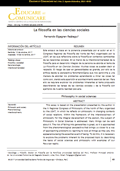 La filosofía en las ciencias sociales