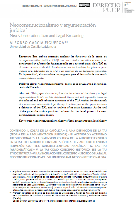 Neoconstitucionalismo y argumentación jurídica