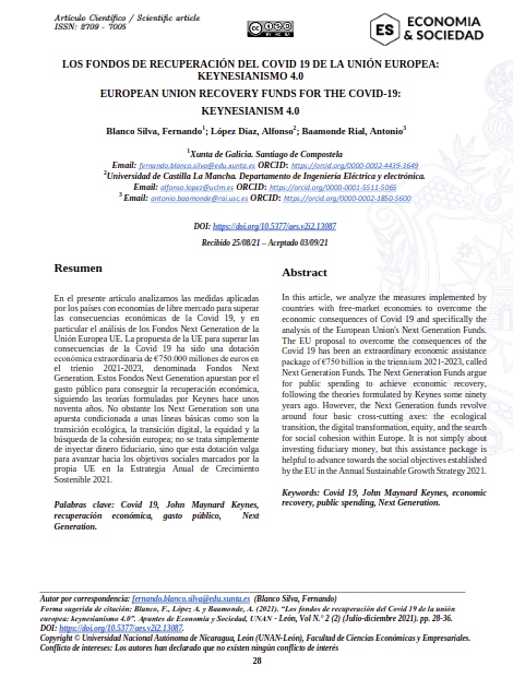 Los fondos de recuperación del covid 19 de la unión europea: keynesianismo 4.0