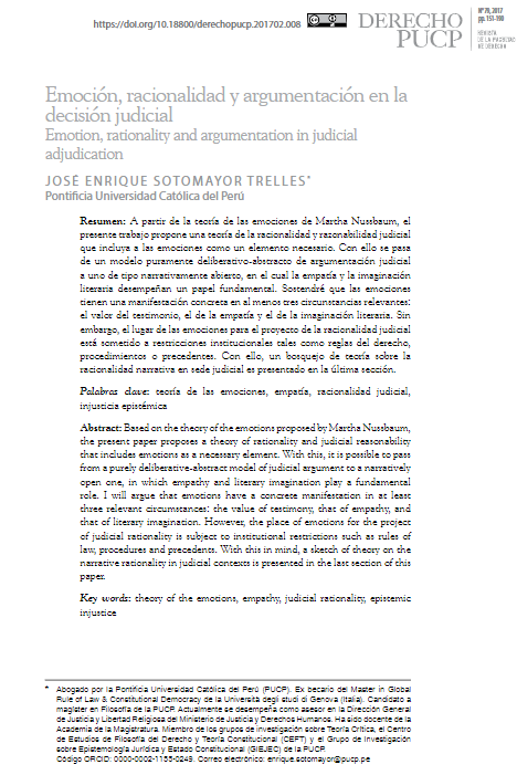 Emoción, racionalidad y argumentación en la decisión judicial