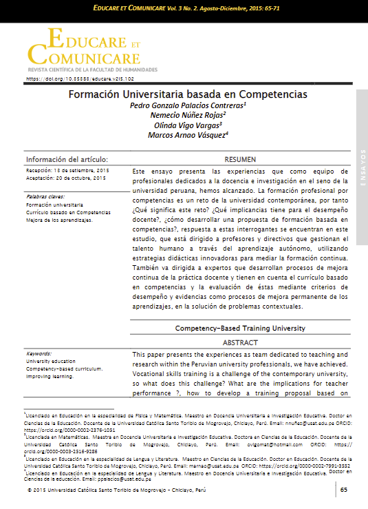 Formación universitaria basada en competencias