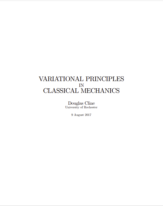 Variational principles in classical mechanics