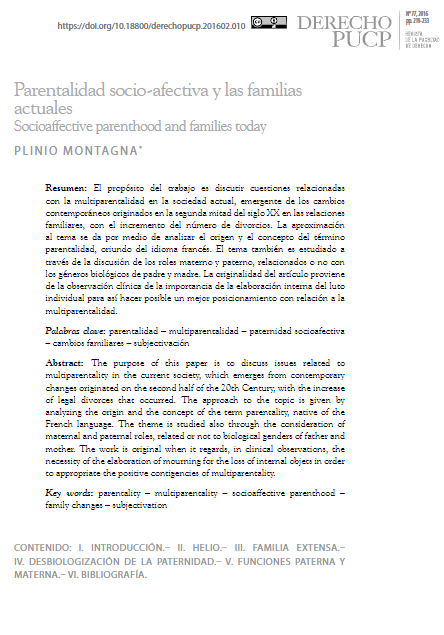 Parentalidad socio-afectiva y las familias actuales