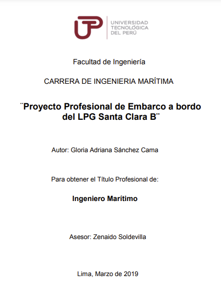 Proyecto profesional de embarco a bordo del LPG Santa Clara B