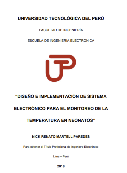 Diseño e implementación de sistema electrónico para el monitoreo de la temperatura en neonatos