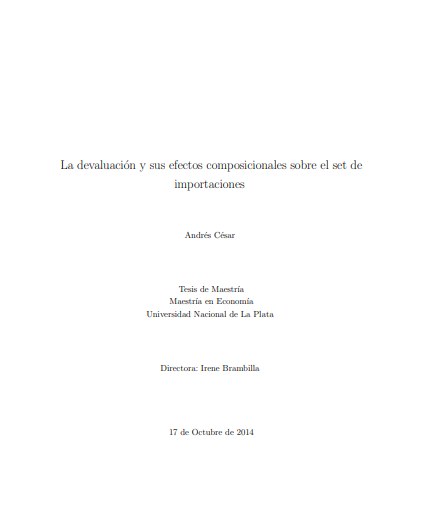 La devaluación y sus efectos composicionales sobre el set de importaciones