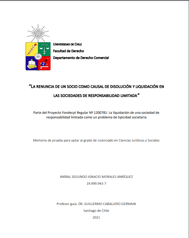 La renuncia de un socio como causal de disolución y liquidación en las sociedades de responsabilidad limitada