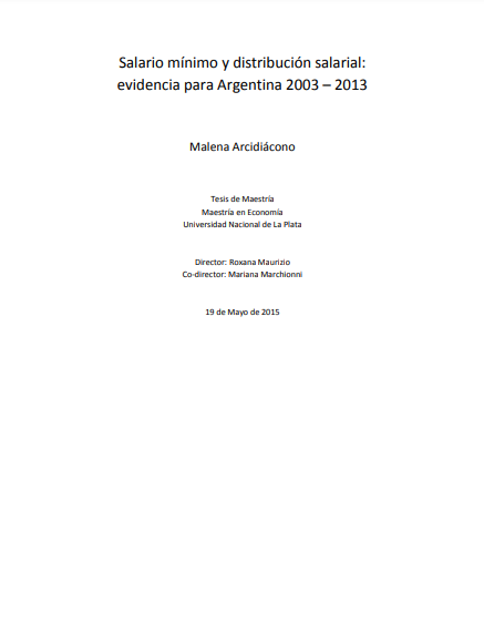 Salario mínimo y distribución salarial: evidencia para Argentina 2003-2013