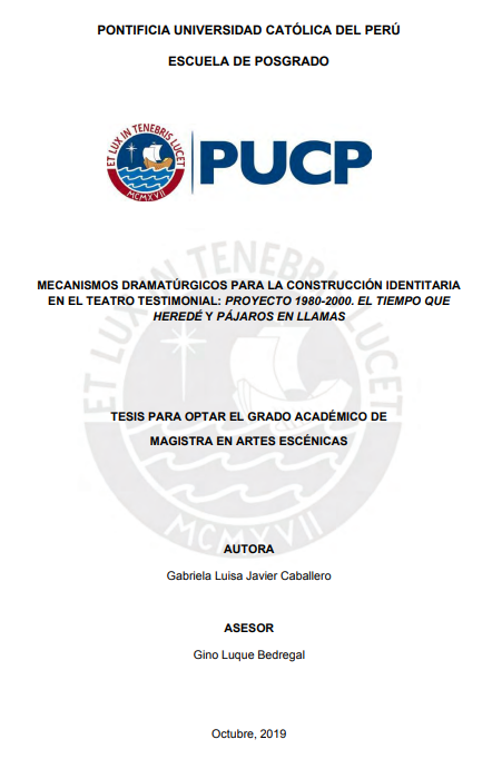 Mecanismos dramatúrgicos para la construcción identitaria en el teatro testimonial: proyecto 1980-2000